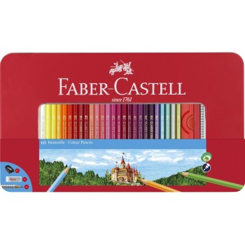 Faber-Castell Crayons de couleur Hexagonal Boîtier en métal des années 60 Faber-Castell Crayons de couleur Hexagonal Boîtier en métal des années 60