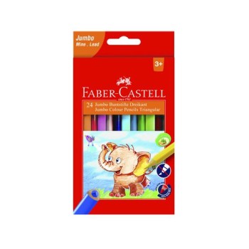 Faber-Castell Crayons de couleur Jumbo 24 boîtier métallique Faber-Castell Crayons de couleur Jumbo 24 boîtier métallique
