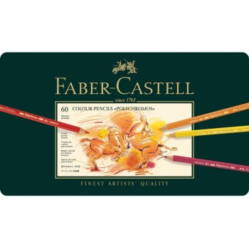 Faber-Castell Crayons de couleur Polychromos 60 Boîtier en métal Faber-Castell Crayons de couleur Polychromos 60 Boîtier en métal