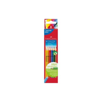 Faber-Castell Crayons de couleur Colour Grip Etui en carton de 6 pièces Faber-Castell Crayons de couleur Colour Grip Etui en carton de 6 pièces