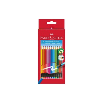 Faber-Castell Crayons de couleur erasable Etui en carton de 12 pièces Faber-Castell Crayons de couleur erasable Etui en carton de 12 pièces