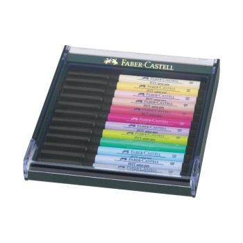 Faber-Castell Stylo à encre Pitt Artist Pen Boîte de 12 pastels Faber-Castell Stylo à encre Pitt Artist Pen Boîte de 12 pastels