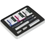 Faber-Castell Stylo plume Grip Set avec 3 couleurs d'encre