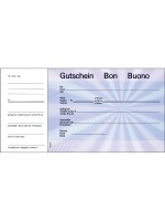 Favorit Gutschein blau, mit Talon, 205x105 mm, 25 Blatt, 150g, D/F/I