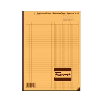 Favorit 3 Kolonnen-Durchschreibebuch weiss, weiss, nummeriert, D/F/I, 220x297mm, 50x2 Favorit 3 Kolonnen-Durchschreibebuch weiss, weiss, nummeriert, D/F/I, 220x297mm, 50x2