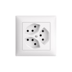 Feller EDIZIOdue Steckdose 3xT13, UP, blanc, set completavec Rahmen