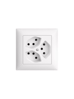 Feller EDIZIOdue Steckdose 3xT13, UP, white, complete setmit Rahmen