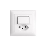 Feller EDIZIOdue Komb 1xT13-T S-O,UP,blanc, set completavec Rahmen