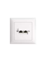Feller EDIZIOdue Steckdose 2xRJ45, UP,weiss, geschirmt, complete setmit Rahmen