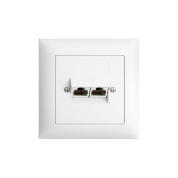 Feller EDIZIOdue Steckdose 2xRJ45, UP,weiss, geschirmt, complete setmit Rahmen Feller EDIZIOdue Steckdose 2xRJ45, UP,weiss, geschirmt, complete setmit Rahmen