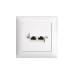 Feller EDIZIOdue Steckdose 2xRJ45, UP,blanc, ungeschirmt, set completavec Rahmen