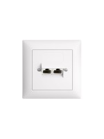 Feller EDIZIOdue Steckdose 2xRJ45, UP,weiss, ungeschirmt, complete setmit Rahmen