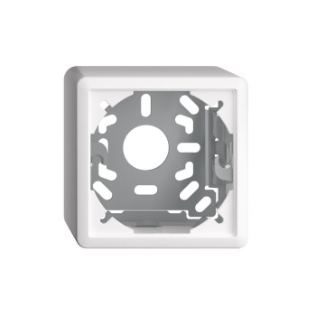 Feller EDIZIOdue Sockel 54mm, AP, Kappe with Befestigungsbügel, white Feller EDIZIOdue Sockel 54mm, AP, Kappe with Befestigungsbügel, white