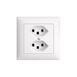 Feller EDIZIOdue Steckdose 2xT23, UP, blanc, Komplettset avec Rahmen