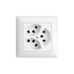 Feller EDIZIOdue Steckdose 3xT23, UP, blanc, Komplettset avec Rahmen