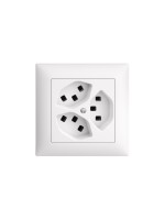 Feller EDIZIOdue Steckdose 3xT23, UP, white, Komplettset with Rahmen