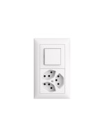 Feller EDIZIOdue UP Kombination Gr. I-I, 3x T13 plus + Schalter Schema 3, white