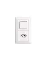 Feller EDIZIOdue UP Kombination Gr. I-I, 1x T13 plus + Schalter Schema 3, white