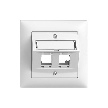 Feller EDIZIOdue UP-Montageset R+M freenet, Für 2x RJ45 Modul, Schrägauslass, white Feller EDIZIOdue UP-Montageset R+M freenet, Für 2x RJ45 Modul, Schrägauslass, white
