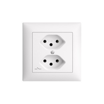UP-Steckdose EDIZIOdue 2xT13 1xS, weiss UP-Steckdose EDIZIOdue 2xT13 1xS, weiss