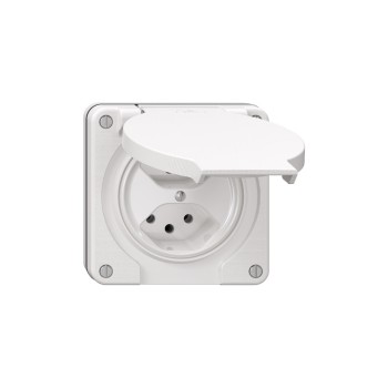 Feller NEVO Steckdose 2xT13 nass,, white, with Steckklemmen, parallel, IPP55 Feller NEVO Steckdose 2xT13 nass,, white, with Steckklemmen, parallel, IPP55