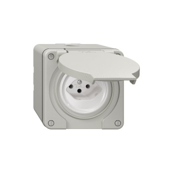 Feller NEVO NAP-Steckdose 1xT13, IP21, lichtgrau Feller NEVO NAP-Steckdose 1xT13, IP21, lichtgrau