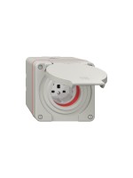 Feller Prise AP humide NEVO 1xT25 (16A/400 V) IP55 lgr Gris