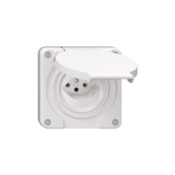Feller NEVO Steckdose 1xT13 nass, NUP, white, with Steckklemmen, IP55 Feller NEVO Steckdose 1xT13 nass, NUP, white, with Steckklemmen, IP55