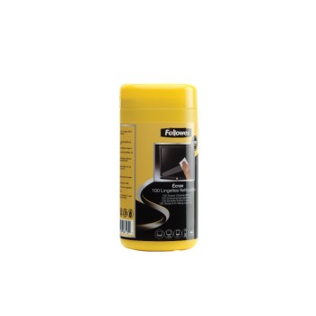 Fellowes Lingette nettoyante, 100 lingettes biodégradables pour écran   Fellowes Lingette nettoyante, 100 lingettes biodégradables pour écran