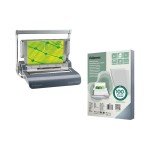 Fellowes Drahtbindegerät Quasar Wire, with 100er Pack Deckblätter A4 250Mikron