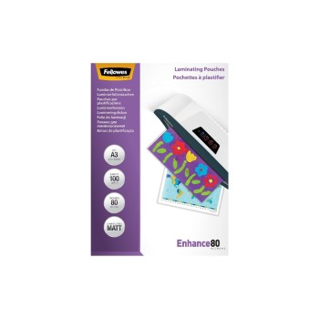 Fellowes pochettes pour plastification A3, 80 microns, 100 pièces, mat Fellowes pochettes pour plastification A3, 80 microns, 100 pièces, mat