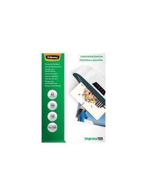 Fellowes pochettes de plastification A3, 100 microns, 100 pièces, 303x426mm Fellowes pochettes de plastification A3, 100 microns, 100 pièces, 303x426mm