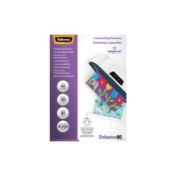 Fellowes pochettes pour plastification A4, 80 microns, 100 pièces, 216x303mm Fellowes pochettes pour plastification A4, 80 microns, 100 pièces, 216x303mm