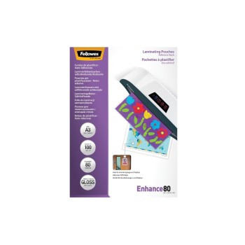 Fellowes Film laminé 80 microns, 100 pièces Fellowes Film laminé 80 microns, 100 pièces