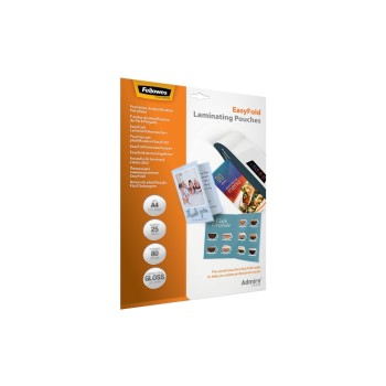Fellowes Film laminé Easyfold 80 microns, 25 pièces Fellowes Film laminé Easyfold 80 microns, 25 pièces