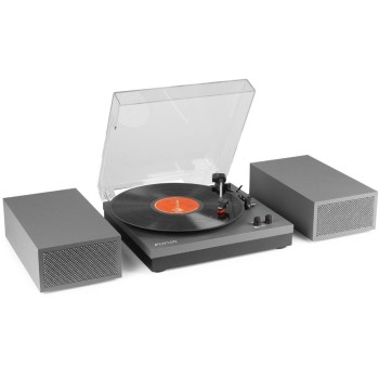 Fenton RP165G, Record Player+Speakers, BT, grey Fenton RP165G, Record Player+Speakers, BT, grey