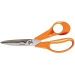 Fiskars Schere Küche 18cm, starke, breite, gezahnte Klingen, RH
