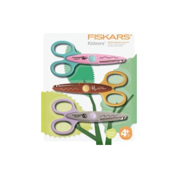 Fiskars Set de 3 ciseaux de décoration Zoo 13 cm, Inox, Universel