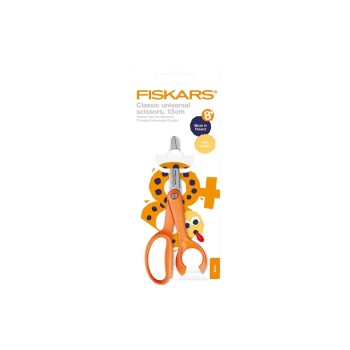 Fiskars Classic Ciseaux enfants 13cm arrondis, droitier. Acier inoxydable, orange