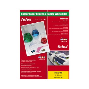 Laserfolie Color-Laser, BG-72 WO, Folex, A4, .125 mm, 50 Blatt Laserfolie Color-Laser, BG-72 WO, Folex, A4, .125 mm, 50 Blatt