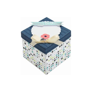 Folia Carton cadeau Boîte à explosion Party Bleu foncé, 25.00 x 25.00 cm