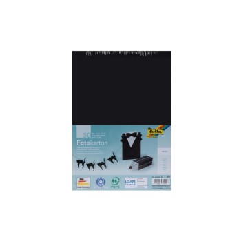 Folia Fotokarton A4 300g/m2, 50 Blatt, Farbe: black 