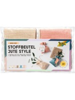 Folia Stoffbeutel Jute Style Boho Chic, 10 Stück, farbig sortiert