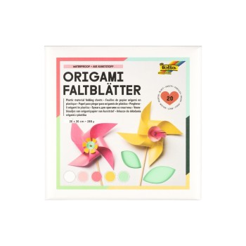 Folia Faltblätter Origami quadratisch, Kuststoff,  20x20cm,280µ