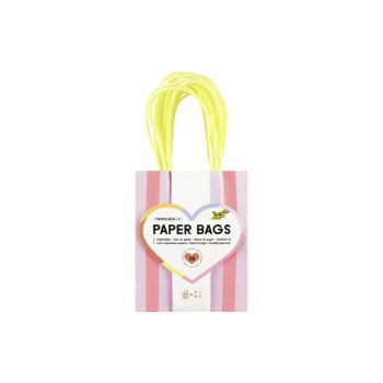 Folia Sacs en papier S 20 pièces, 12 x 5,5 x 15 cm, 4 motifs assortis