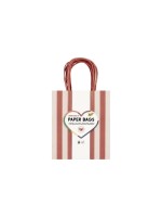 Folia Sacs en papier M Lot de 8, 18 x 8 x 21 cm, 4 motifs assortis