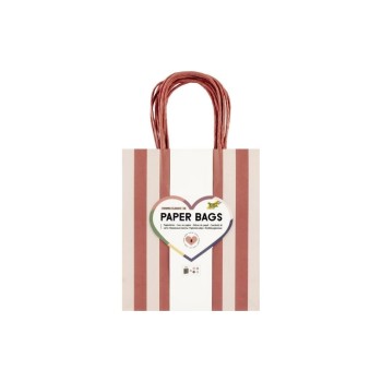 Folia Sacs en papier M Lot de 8, 18 x 8 x 21 cm, 4 motifs assortis