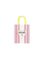 Folia Sacs en papier M Lot de 8, 18 x 8 x 21 cm, 4 motifs assortis