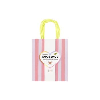Folia Sacs en papier M Lot de 8, 18 x 8 x 21 cm, 4 motifs assortis