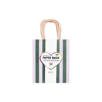 Folia Sacs en papier M 8 pièces, 18 x 8 x 21 cm, 4 motifs assortis
